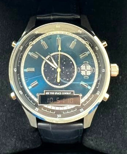 Super Groupies Cowboy Bebop Spike Spiegel Model Ana-Digi Watch Blue Leather Band