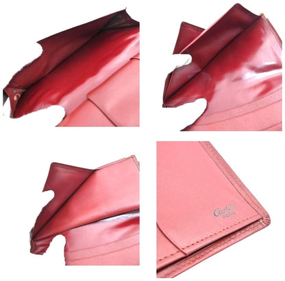 Cartier Must de Cartier Long Wallet Bordeaux Leather Gold HW 7.2x4.1x0.3" Auth