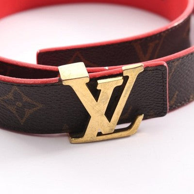 Louis Vuitton Initiales Belt Reversible Monogram Red Leather M9498 Women 80/32