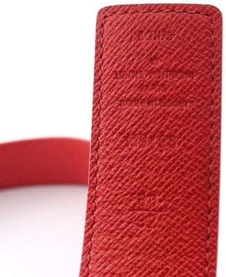 Louis Vuitton Initiales Belt Reversible Monogram Red Leather M9498 Women 80/32