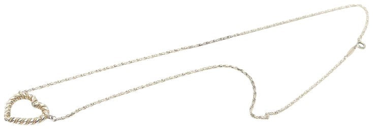 TIFFANY & Co. Twist Heart Necklace SV925 Silver K18YG Gold 48cm 18.9" Used