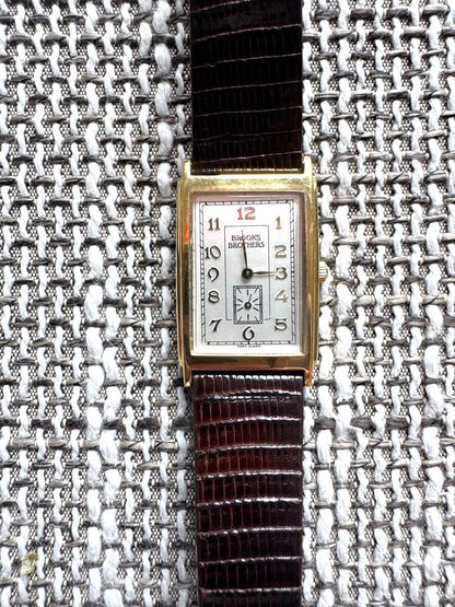 Brooks Brothers Hamilton 8362 Tank Watch Gold Tone Swiss Quartz Vintage Japan