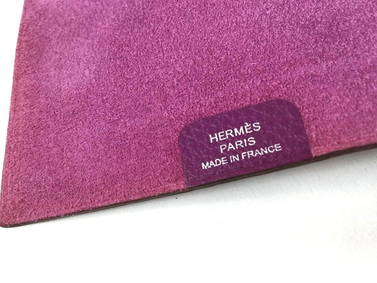 Hermes Ulysse PM Notebook Cover Raisin Togo Leather 13x15.5cm 5.1x6.1" Used