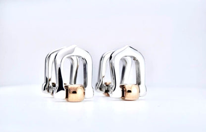 Cartier Long C Cufflinks Silver 925 Gold Two-Tone Metal Authentic Japan Used