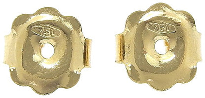 TOUS Tulip Motif Diamond Stud Earrings K18YG 18K Yellow Gold White Gold Mint