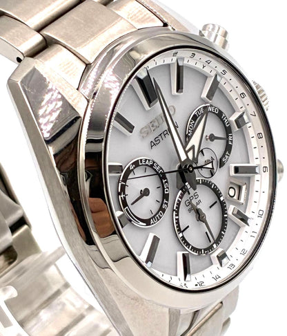 SEIKO Astron SBXC047 5X53 GPS Solar Watch Silver Stainless Steel 41mm Japan Used