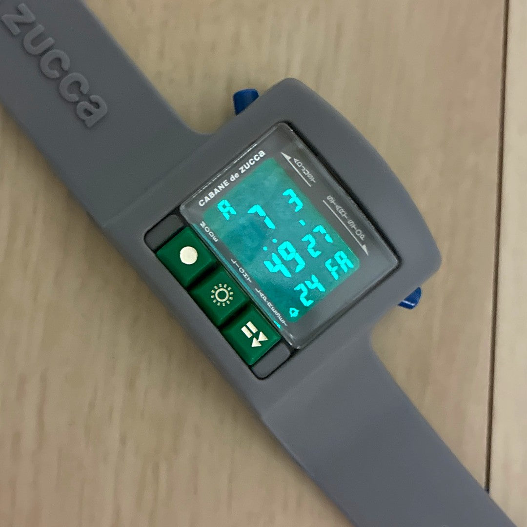 CABANE de ZUCCa CHOCOLATE Digital Watch Gray Silicone Band Unisex Japan