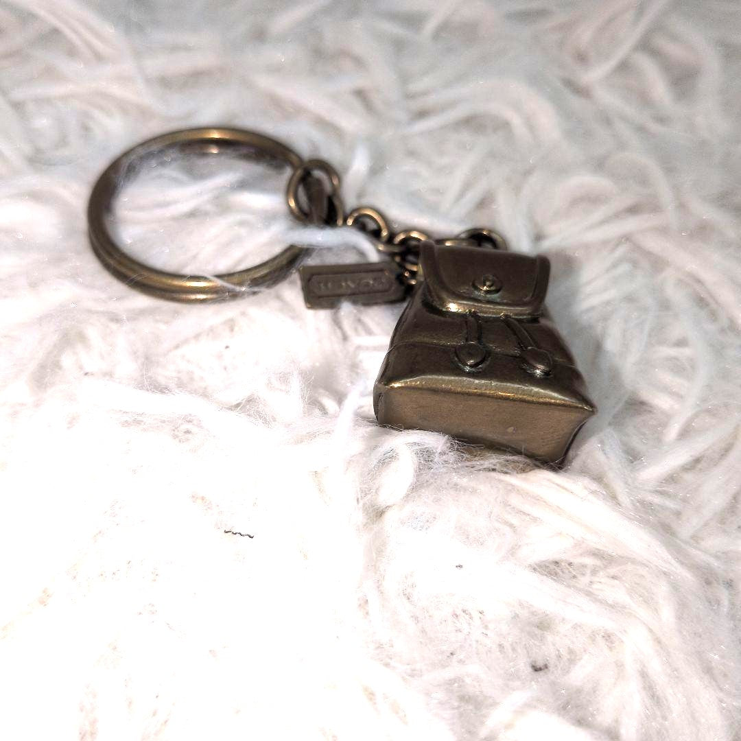 Coach Old Coach Brass Backpack Bag Charm Keychain Key Ring Vintage Rare USA