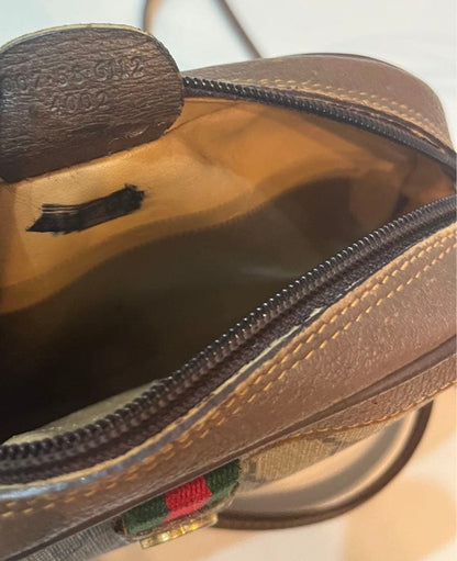 Gucci Authentic Vtg GG Canvas Sherry Line Mini Shoulder Bag Brown 13x19x4 cm