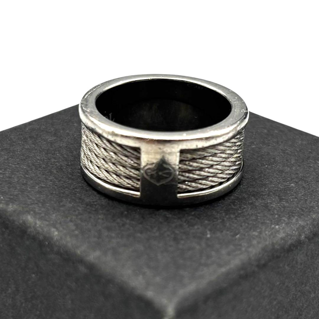 CHARRIOL Celtic Cable Wire Ring Silver Tone Stainless Steel US7 EU54 Vintage
