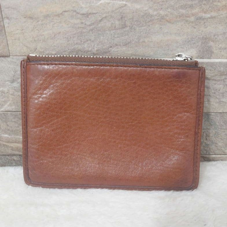 Loewe Brown Leather Embossed Coin Case Purse 12 x 9cm 4.7 x 3.5in