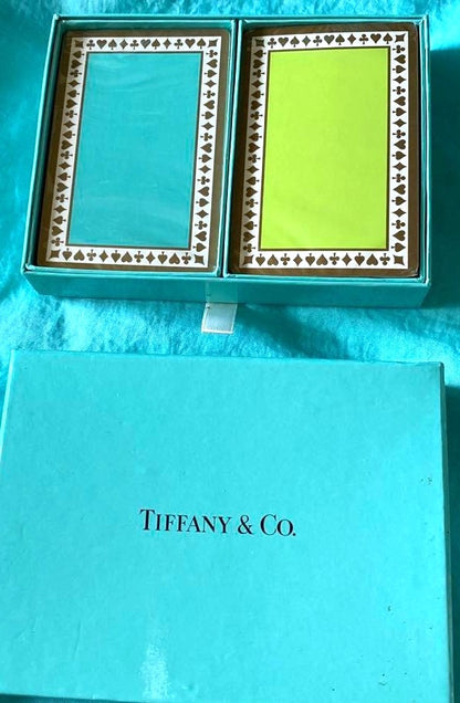 Tiffany & Co. Double Deck Playing Cards Tiffany Blue Green Ace Spade Made Spain