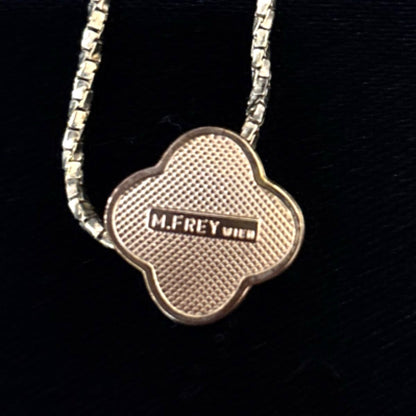Michaela Frey Wien Clover Pendant Necklace Gold Blue Enamel Vienna FREYWILLE
