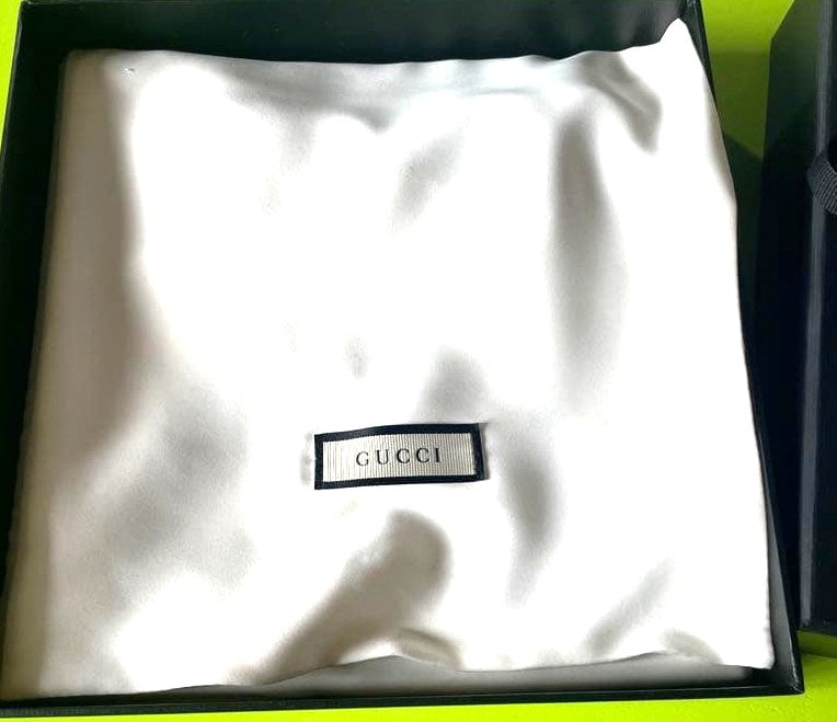 GUCCI Web Ribbon Bow Brooch Pin Green Red Stripe Silver Crystal Pearl Authentic