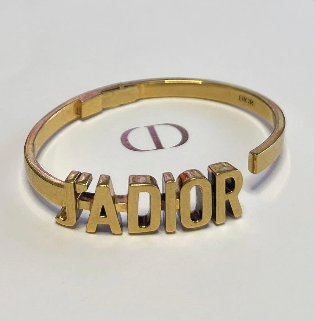 Excellent Christian Dior J'ADIOR Gold Tone Bangle Bracelet L 17cm 6.7in