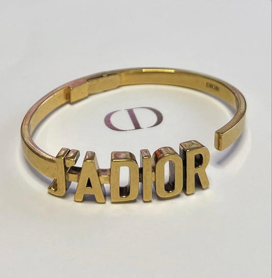 Excellent Christian Dior J'ADIOR Gold Tone Bangle Bracelet L 17cm 6.7in