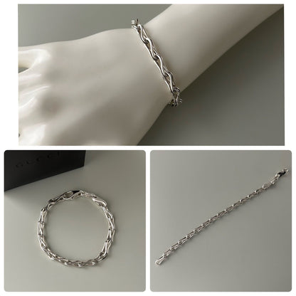 GUCCI Tom Ford Sterling Silver 925 Infinity Link Chain Bracelet Italy18cm VTG