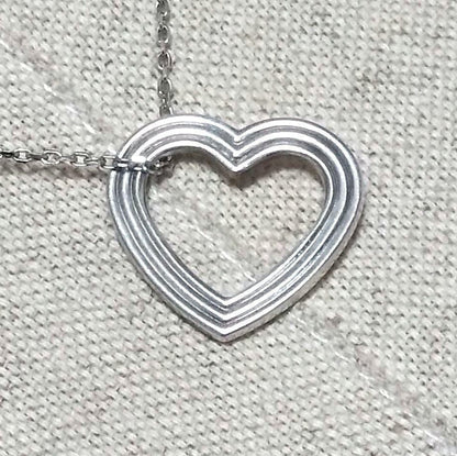 Tiffany & Co x Menard Sterling Silver 925 Open Heart Necklace Top Charm