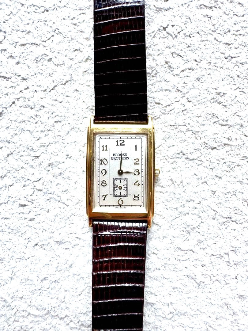 Brooks Brothers Hamilton 8362 Tank Watch Gold Tone Swiss Quartz Vintage Japan