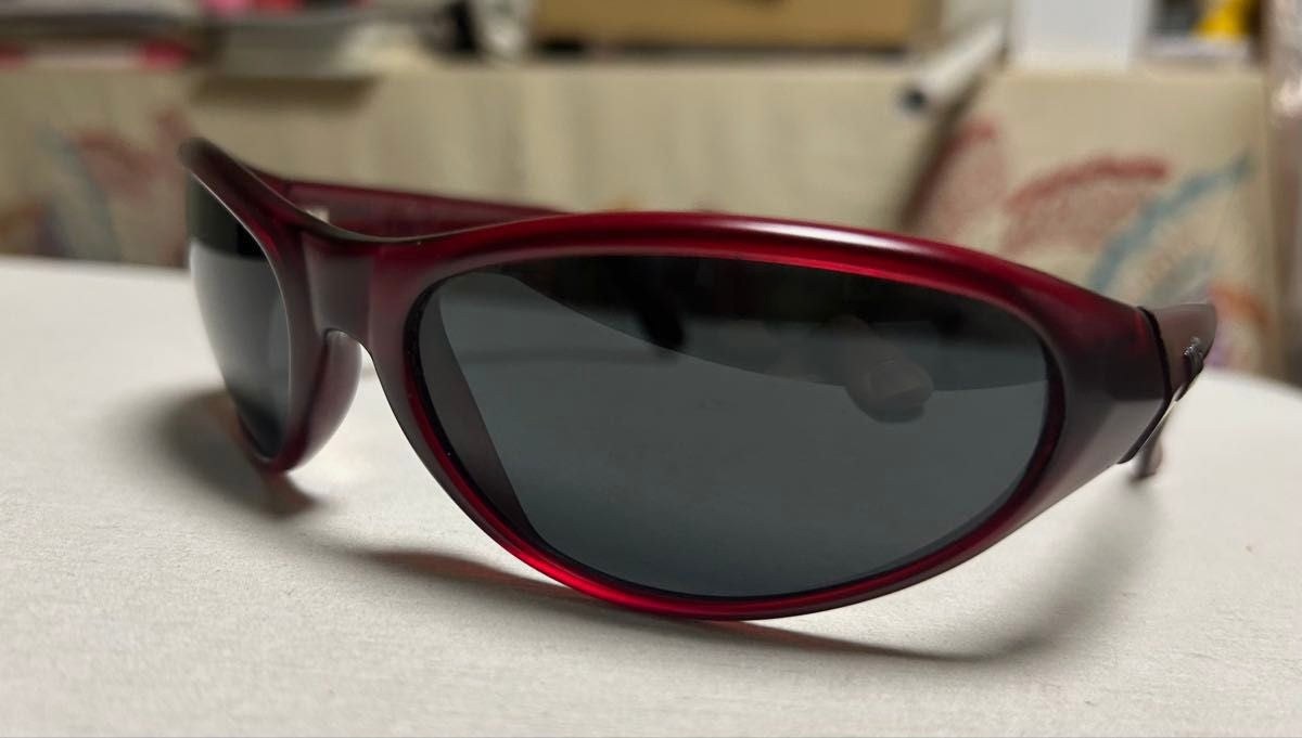 Arnette Raven Vintage Sunglasses Red Wine Oval Frame Gray Lens Mens Womens 90s