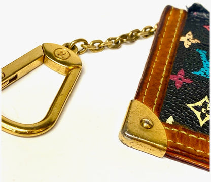Louis Vuitton M92654 Monogram Multicolor Pochette Cles Coin Case Noir Black