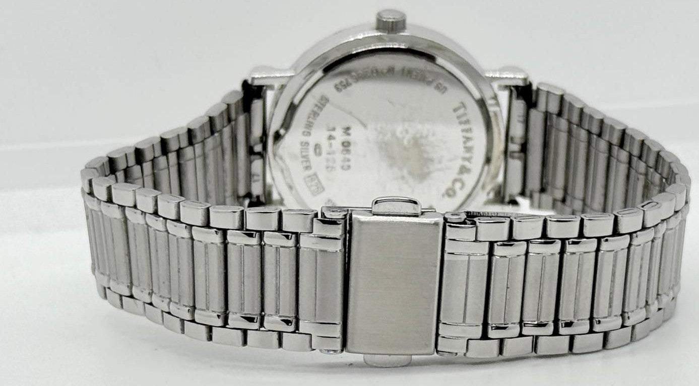 Tiffany & Co Atlas M0640 Unisex Quartz Watch Silver Stainless Steel Swiss Made