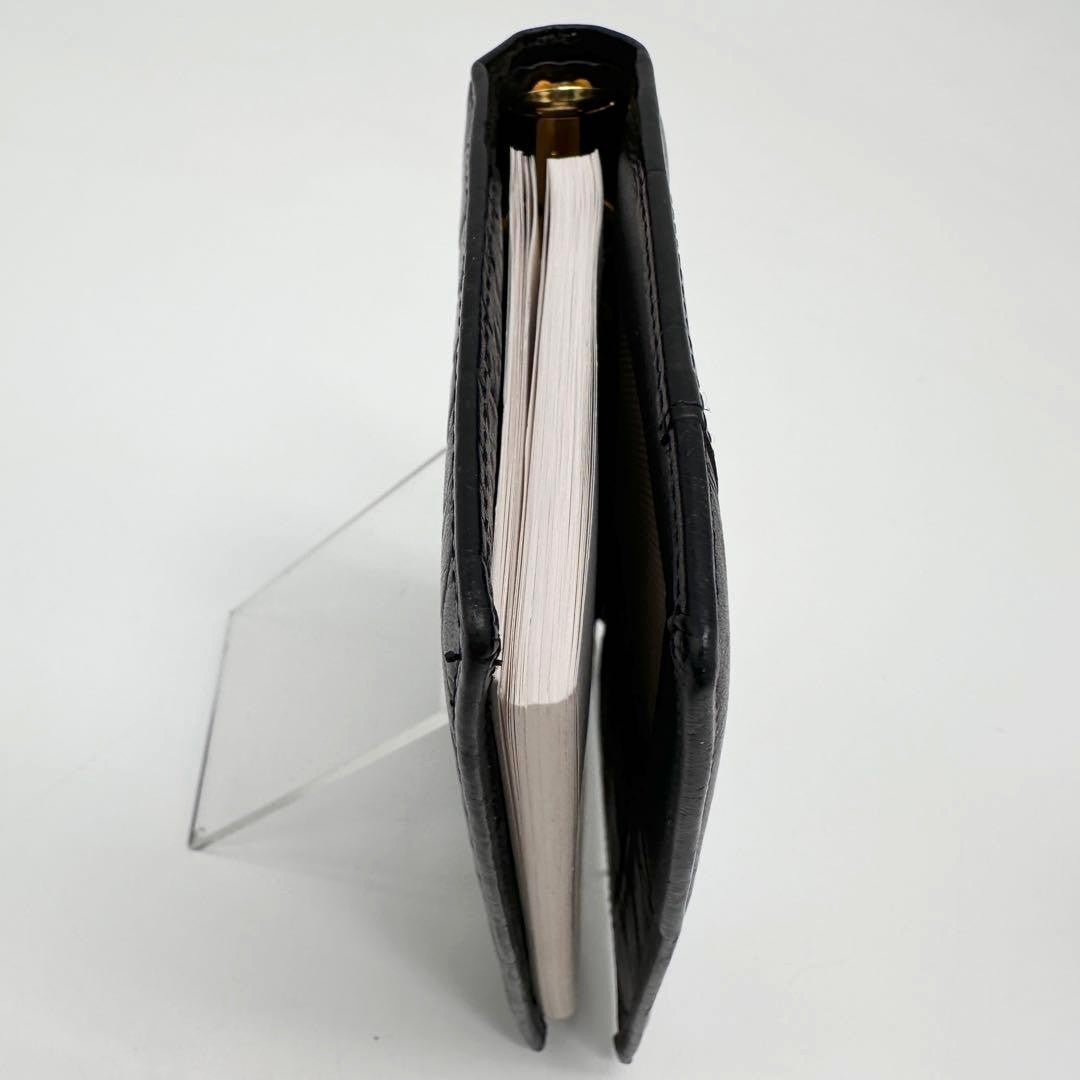 GIANNI VERSACE Medusa Agenda Notebook Cover Black Embossed Leather Gold HW
