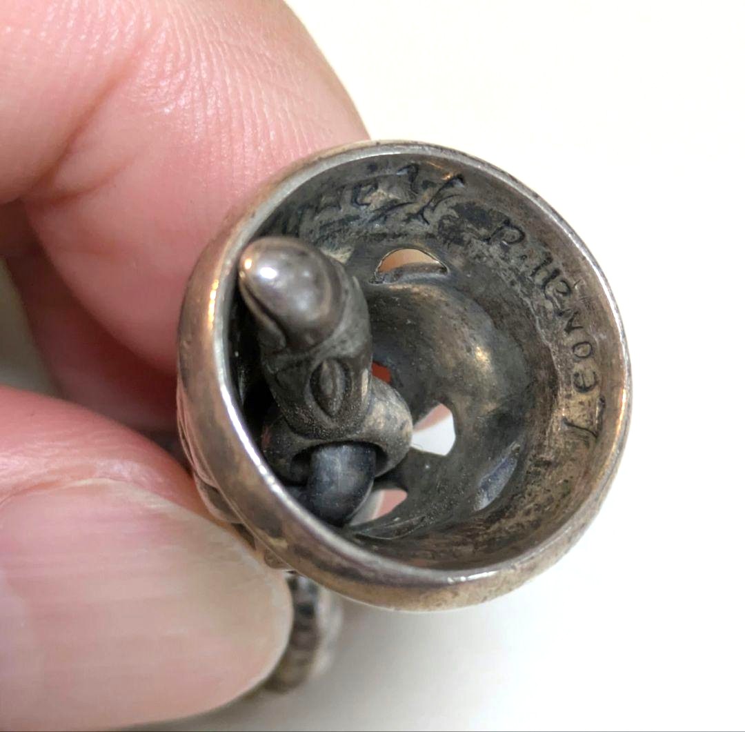 Lone Ones Leonard Kamhout Early Crane Bell Pendant Top Silver M Size Used