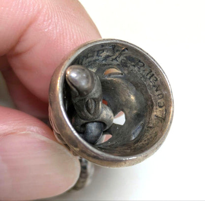 Lone Ones Leonard Kamhout Early Crane Bell Pendant Top Silver M Size Used