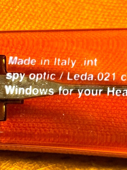 SPY Sunglasses Oval Frame Orange Lens Clear Acetate Unisex Italy Y2K VTG Used