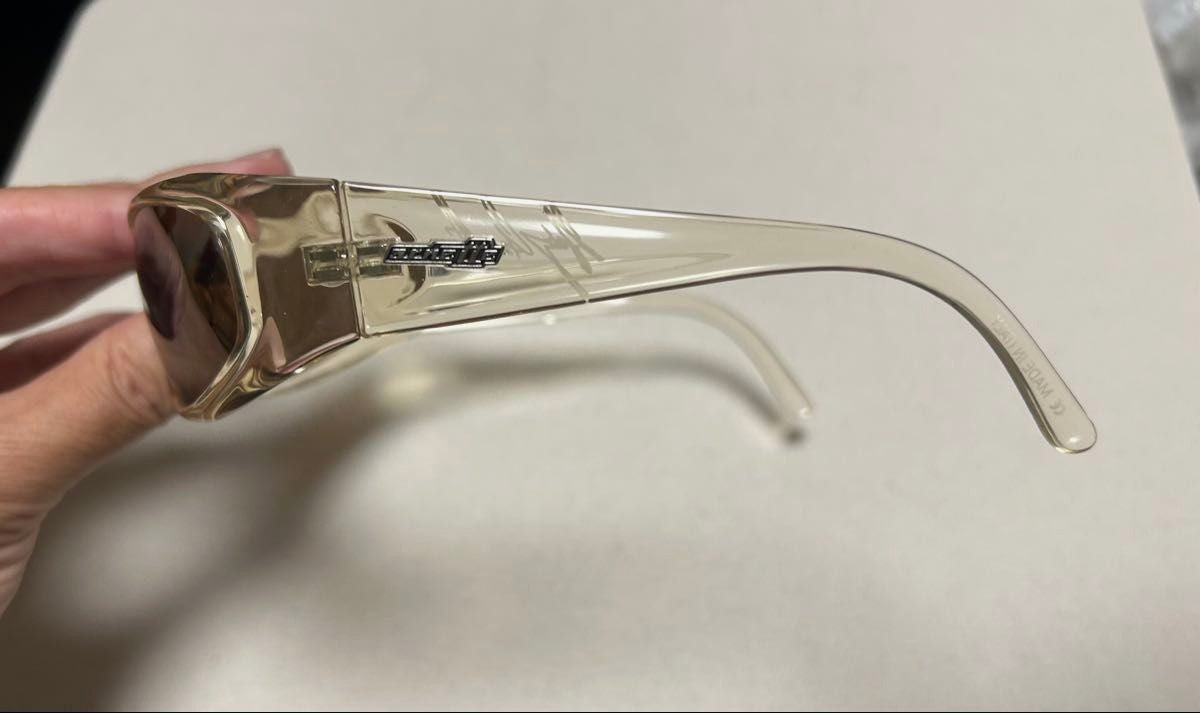Arnette Y2K Vintage Wrap Sunglasses Clear Frame Mirror Lens Womens Mens