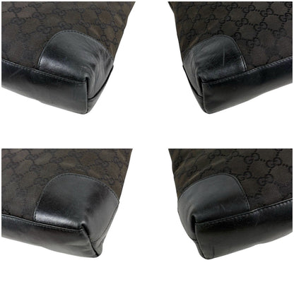 Gucci Auth GG Canvas One Shoulder Hobo Bag Black 27x25cm 10.6x9.8" Strap 46cm