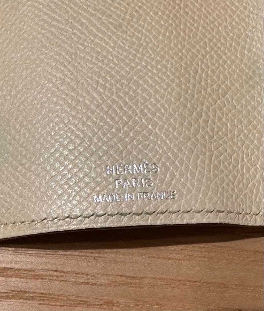 HERMES Paris 4-Hook Key Case Key Holder Cream Epsom Leather Made in France