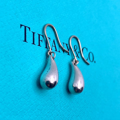 Tiffany & Co Sterling Silver 925 Tear Drop Earrings Elsa Peretti