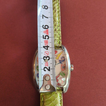 Locman History REF.486N Analog Quartz Watch Multi Color Numbers Leather Belt