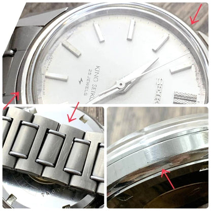 King Seiko 44-9990 25 Jewels Manual Wind Mens Silver Dial SS Vintage Watch Used