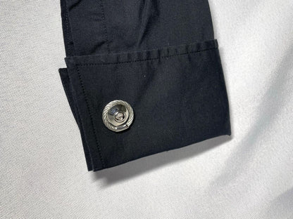 PHILIPPE CHARRIOL Cable Wire C Logo Oval Cufflinks Large Silver Tone 2.2cm