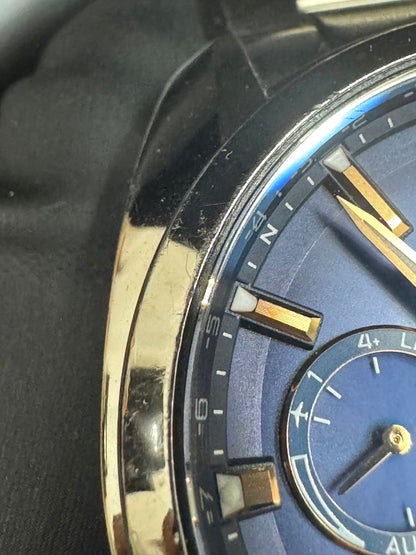 Seiko Astron SBXC049 5X53 GPS Solar Watch Blue Dial Gold Indices Made Japan Used