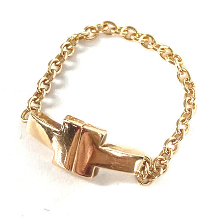Tiffany & Co T TWO Chain Ring 18K Rose Gold US4.5 EU48 Authentic Pre-Owned