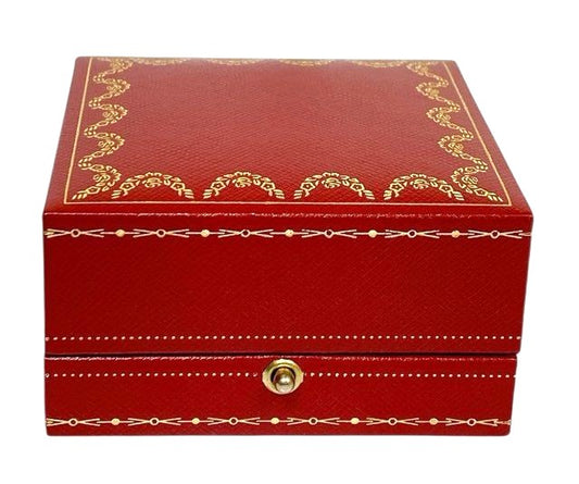 Cartier Empty Box Case for Cuffs Earrings Jewelry Red Leather 7.5x7x4cm