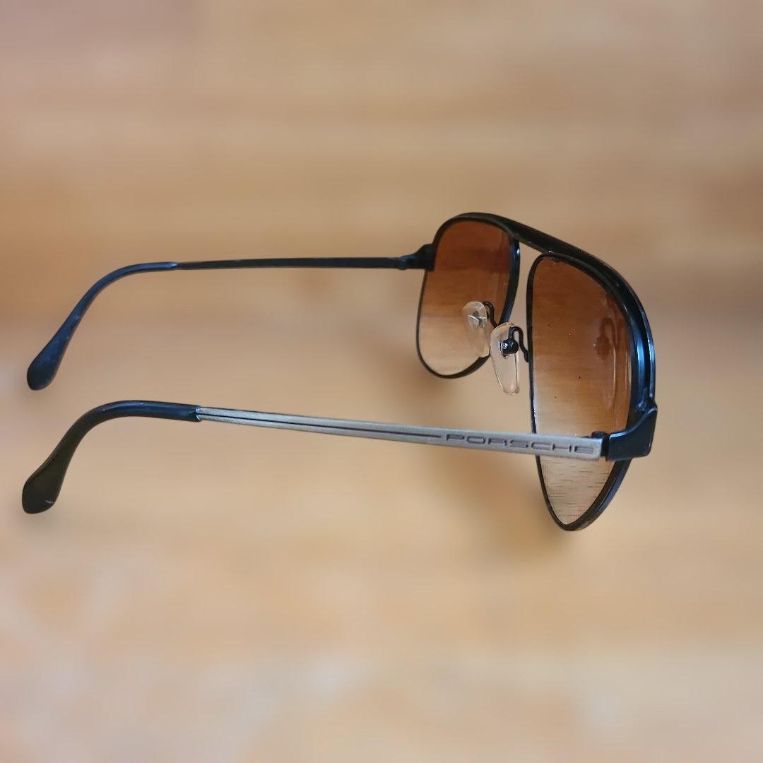 Porsche Design Aviator Sunglasses Gold Frame Brown Gradient Lens Metal Vintage