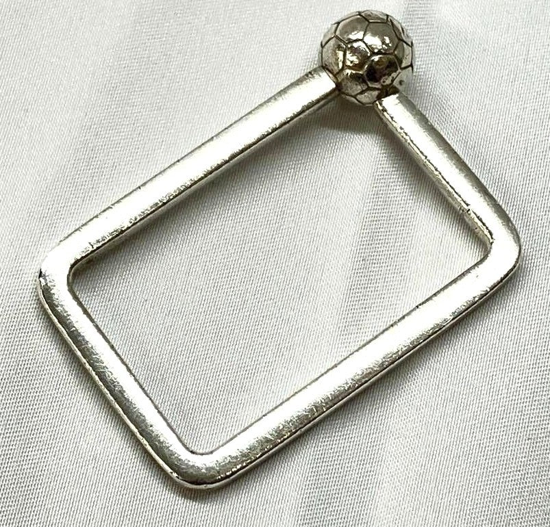 GEORG JENSEN Silver Key Ring Holder 433 Soccer Ball Motif 925S Denmark Vintage