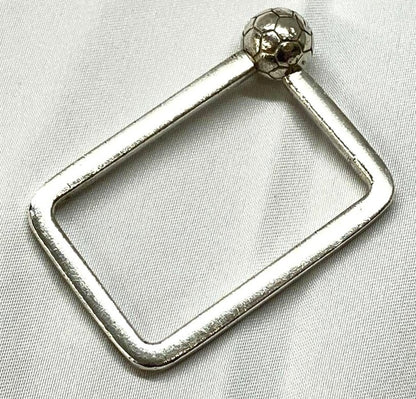 GEORG JENSEN Silver Key Ring Holder 433 Soccer Ball Motif 925S Denmark Vintage