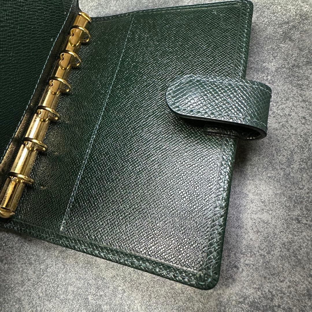 Authentic LOUIS VUITTON Taiga Agenda PM  Day Planner Cover Epicea CA0969