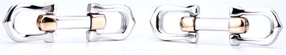 Cartier Long C Cufflinks Silver 925 Gold Two-Tone Metal Authentic Japan Used