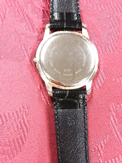 Brooks Brothers Swiss Made Vintage Men Wristwatch Black Dial Date Japan