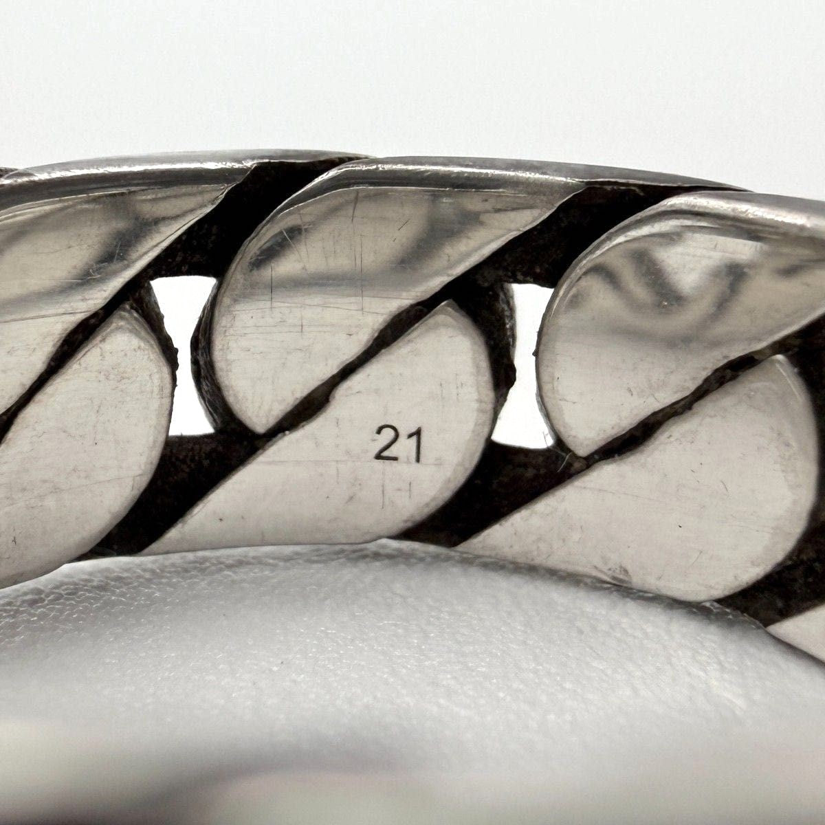 GUCCI Interlocking G Gourmette Chain Ring Silver 925 US 10 / EU 62 Auth Used