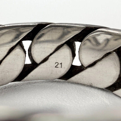 GUCCI Interlocking G Gourmette Chain Ring Silver 925 US 10 / EU 62 Auth Used