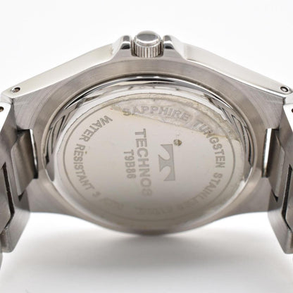 TECHNOS T9B86 Black Dial Sapphire Glass Tungsten Bezel Quarts Watch Men Working