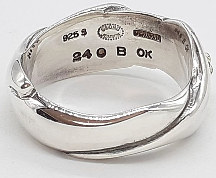 Georg Jensen 240B Ole Kortzau Ring Silver 925 Gold Dot Denmark Auth US5.5 EU50
